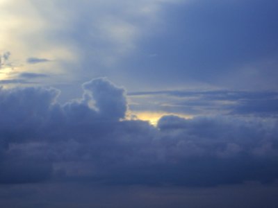 Sun has gone down behind the clouds