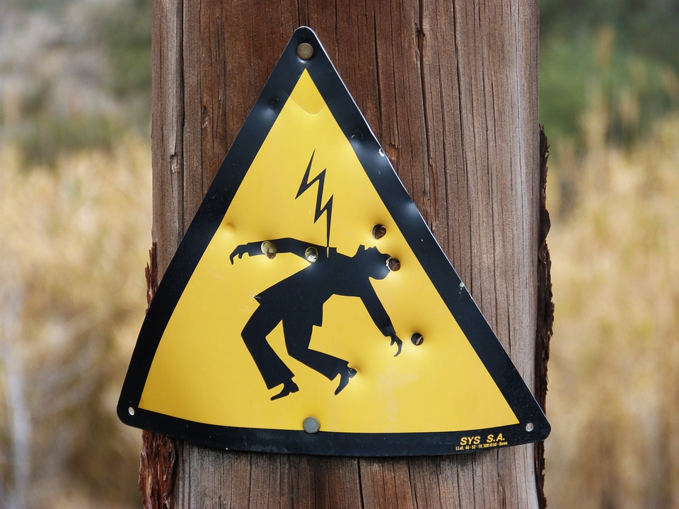 Power line electric shock signal