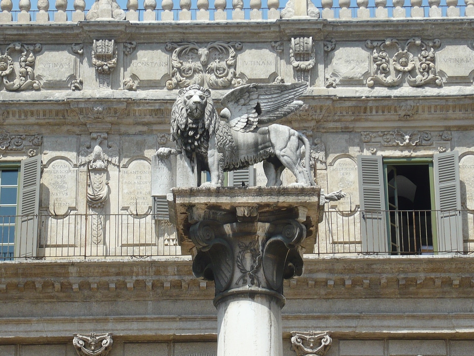 Lion statue building