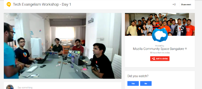 Recording of Tech Evangelism workshop