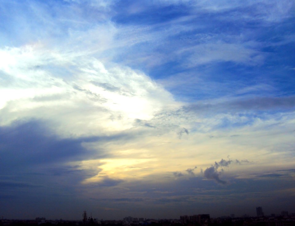 Monsoon clouds at sunset
