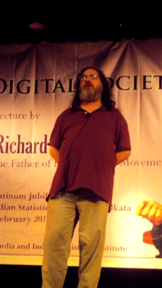 During his speech, Richard Stallman at ISI, Kolkata