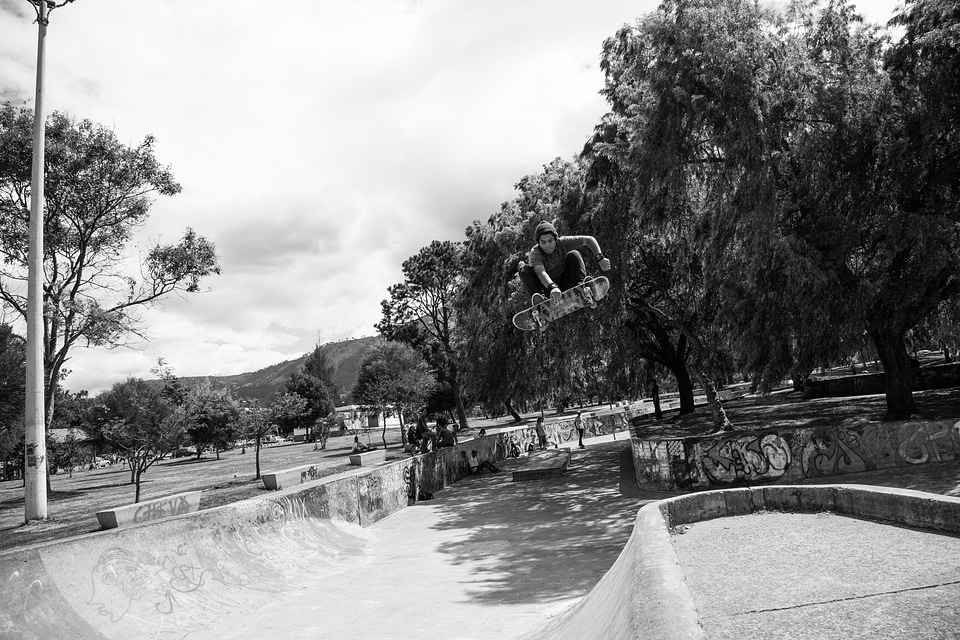 Skateboarding recreation happy