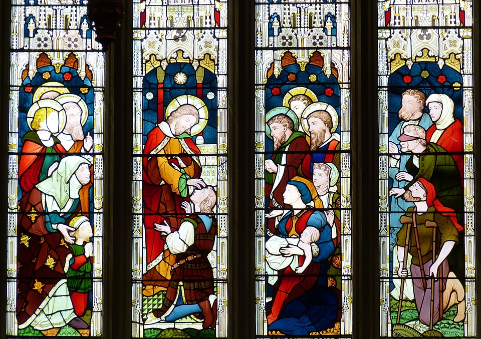 Stained glass old window faith