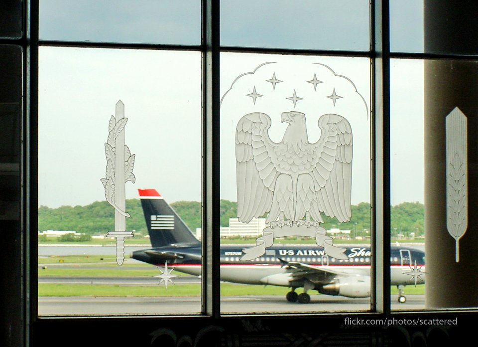 Etched Glass in the Ronald Reagan-Washington National Airport