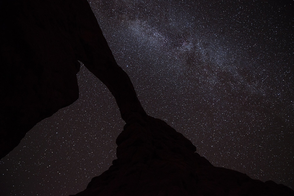Night landscape silhouette
