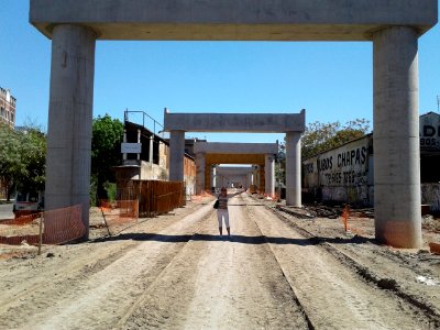 Obras del futuro Viaducto San Martín.