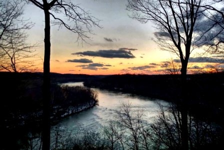 Sunset on the Shenandoah River tonight.   (NPS Volunteer Photo/G. Hammer, from Murphy Farm overlook)