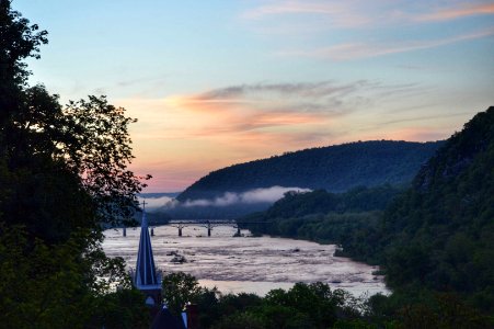 Sunrise view of the water gap from Jefferson Rock (NPS Photo/Cook)