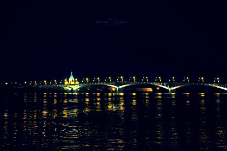 Канавинский мост и Стрелка ночью