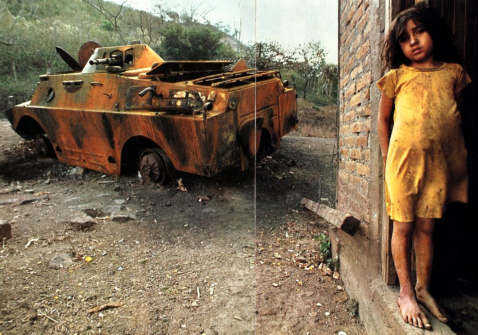 War and Poverty: A little girl lives in abject poverty during Nicaragua's civil war.  (Documentary Photography. Photojournalism. Contra War in Nicaragua. Quebrada Grande de Yali. National Geographic).