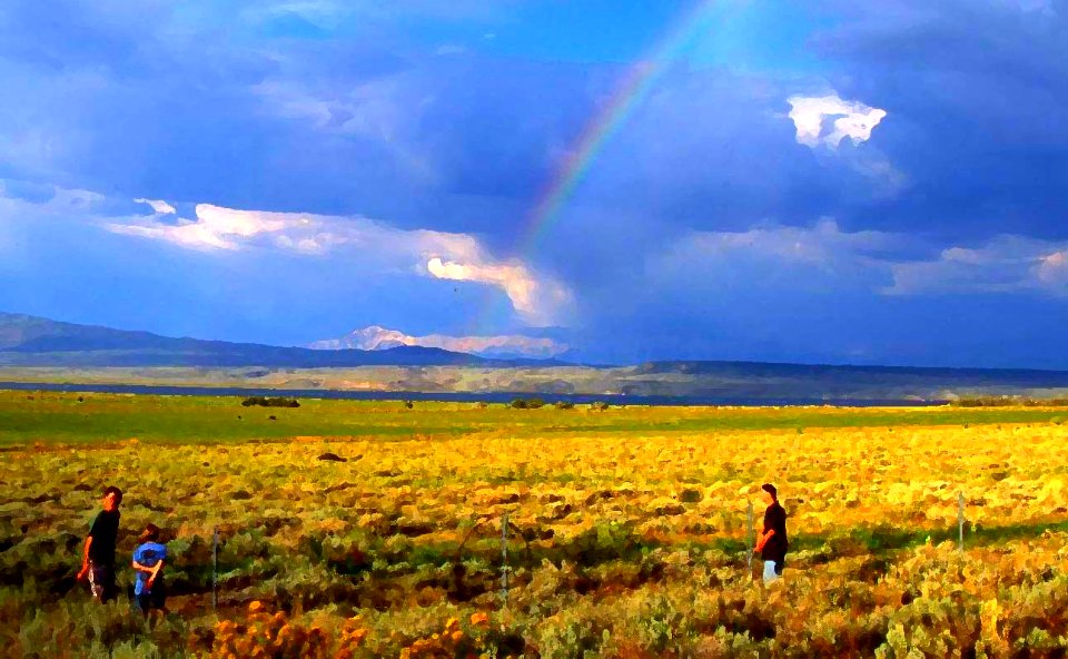 Rainbow Fields, Childen Exploring Nature
