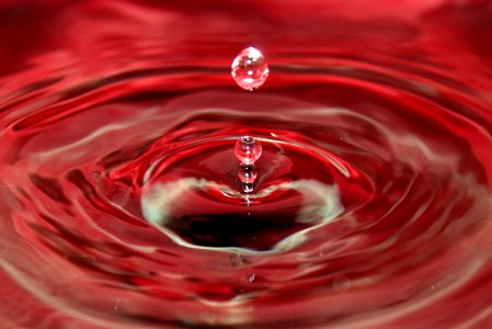 Red drop of water
