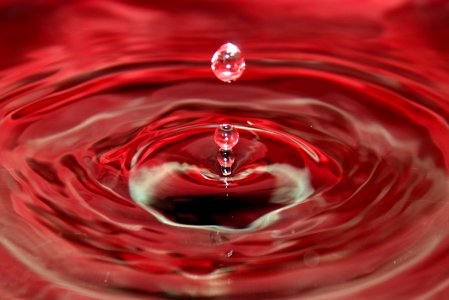 Red drop of water photo