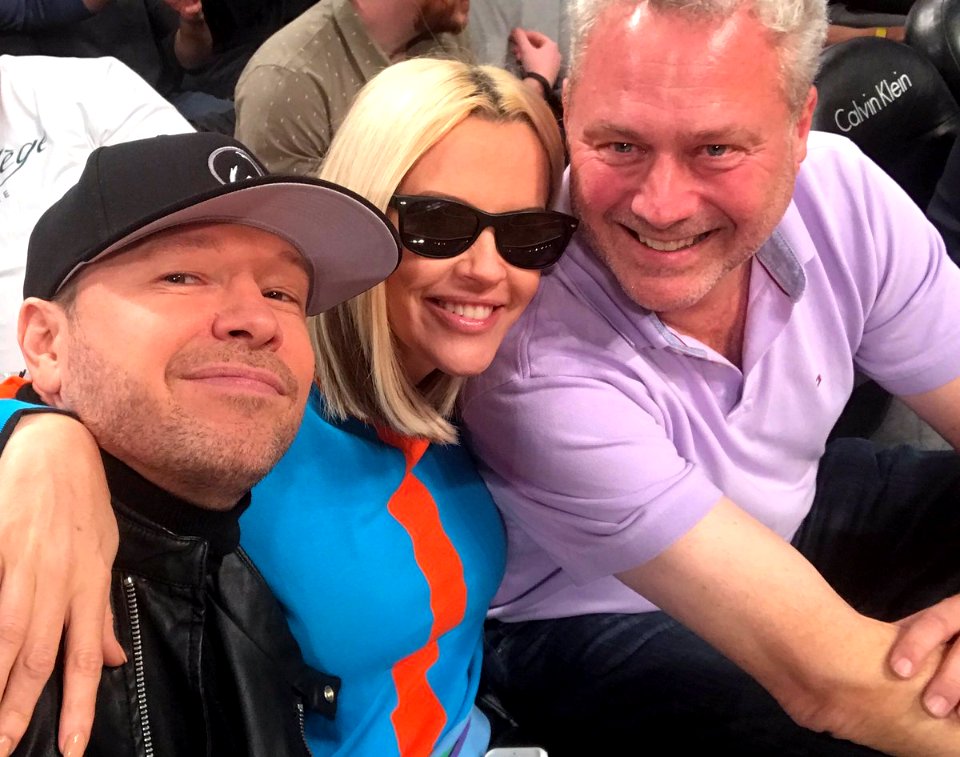 Donnie Wahlberg and Jenny McCarthy at Celtics Game