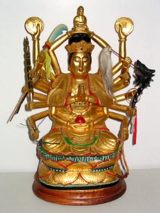 GOLDEN BUDDHA (AVALOKITESVARA) OF THE MANY ARMS