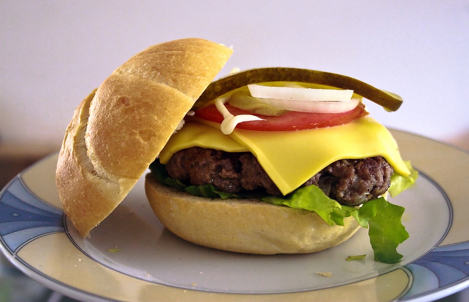 Meat hamburger cheese