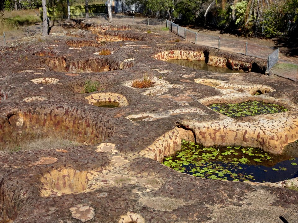 South Kolan. The mystery craters that no one can explain. Sandstone and ochre.35 craters about 25 million years old.