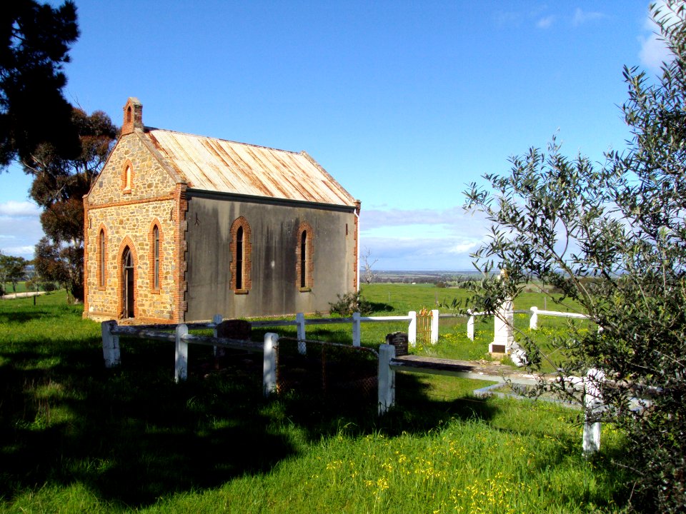 Sandergrove old Methodist chapel ruins near Strathalbyn, South Australia.