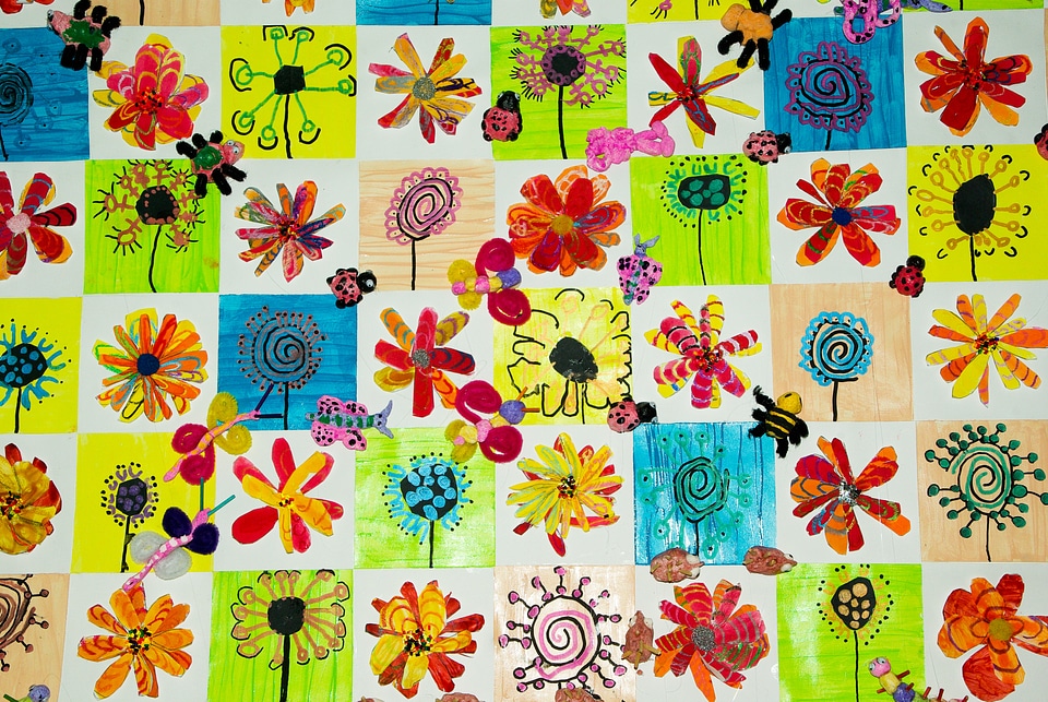 Painting coloring collage
