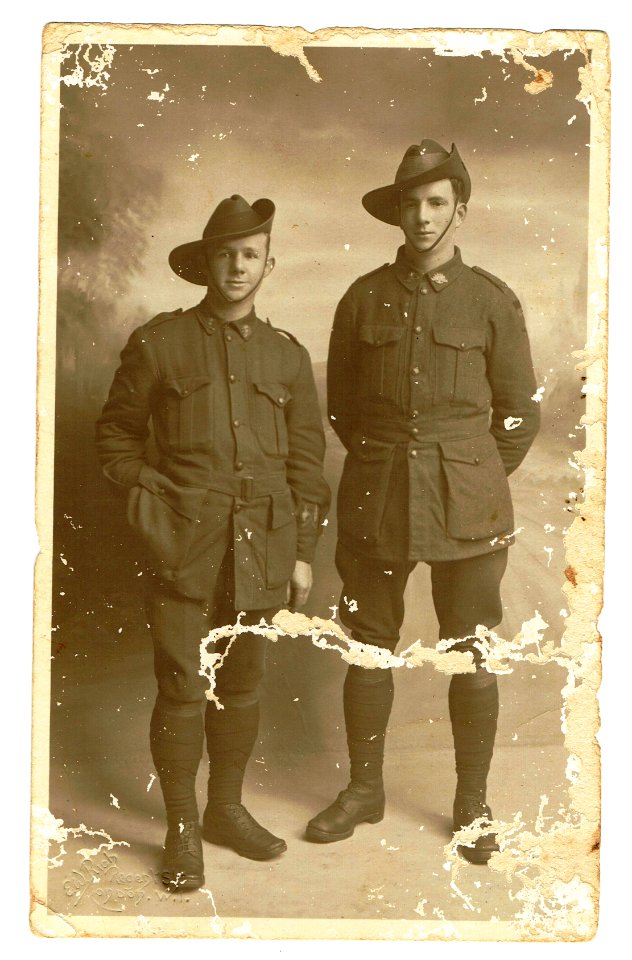 Postcard Photograph of soldiers in WWI, 1916 or later. France.