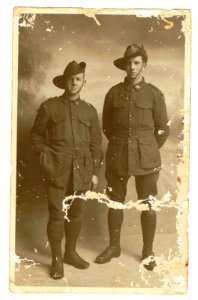 Postcard Photograph of soldiers in WWI, 1916 or later. France.