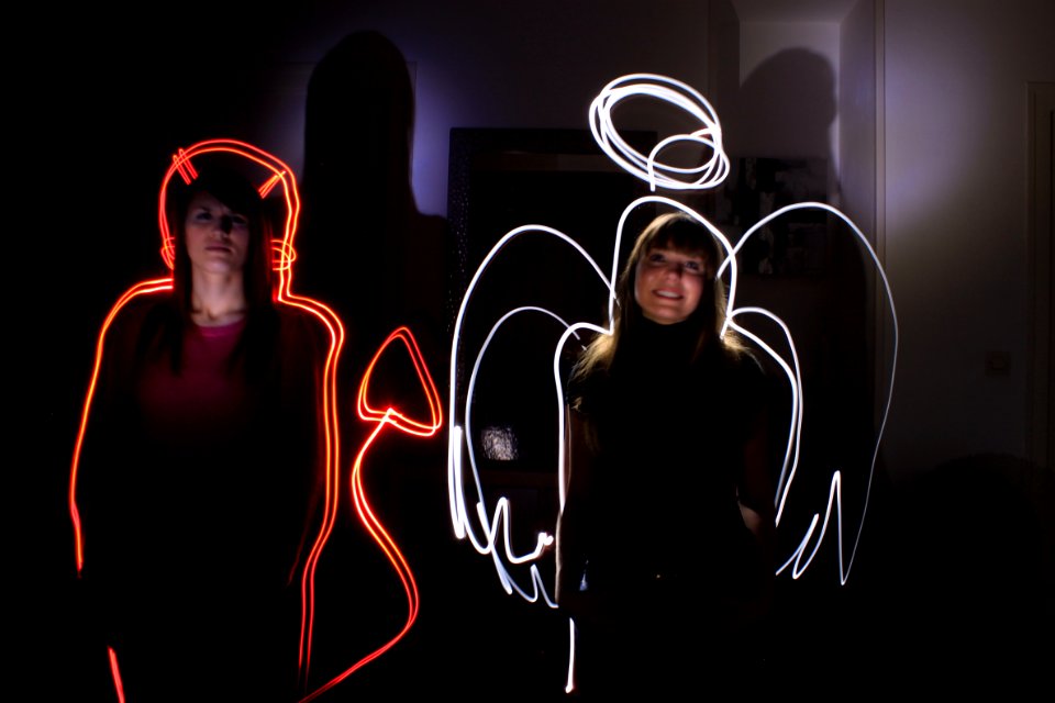 Ange et démon - light painting