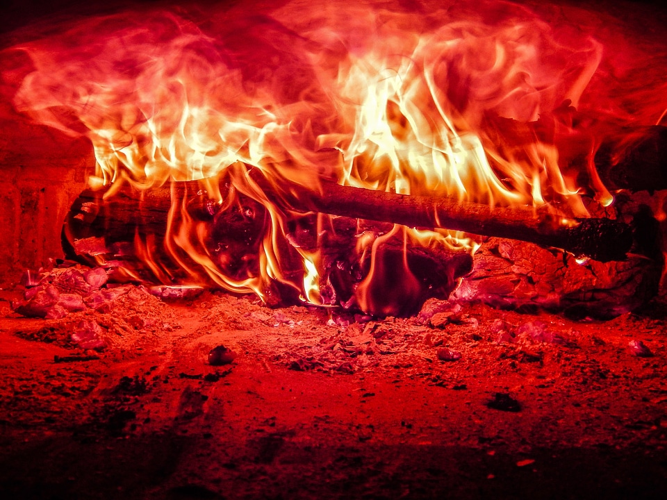 Heat lit wood fired oven