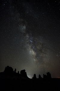 Night landscape silhouette photo
