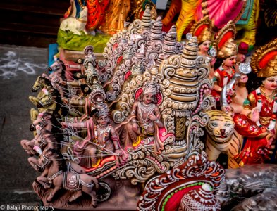 colours of India - Navaratri Festival - Krishna preaching Gita to Ajuna photo