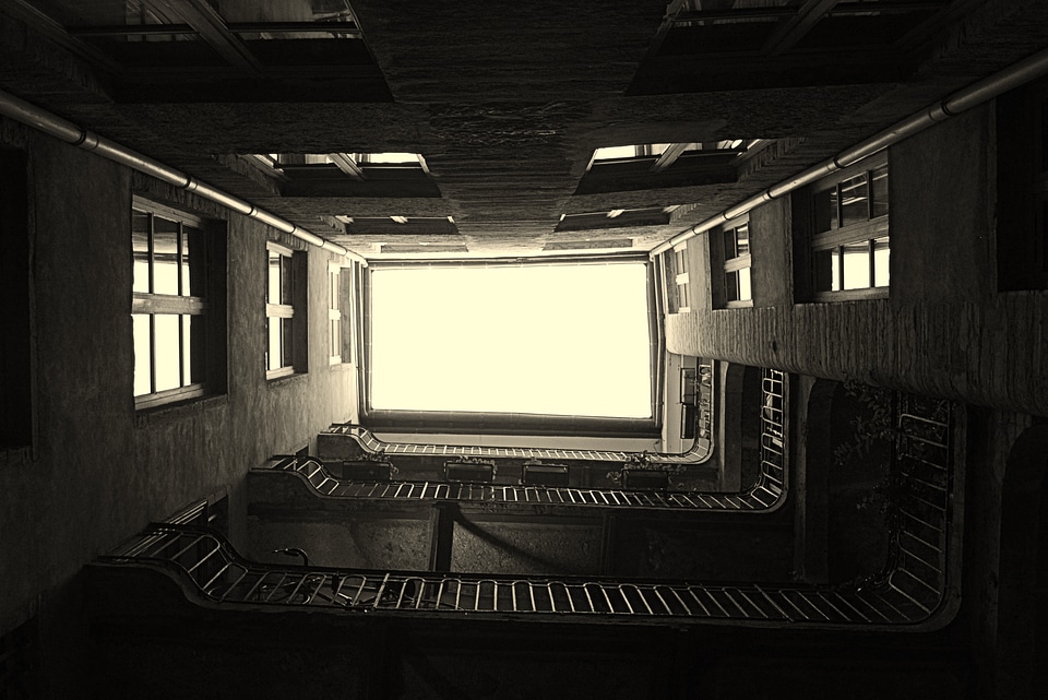 Lyon apartment block courtyard