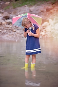 Girl water rubber boots photo