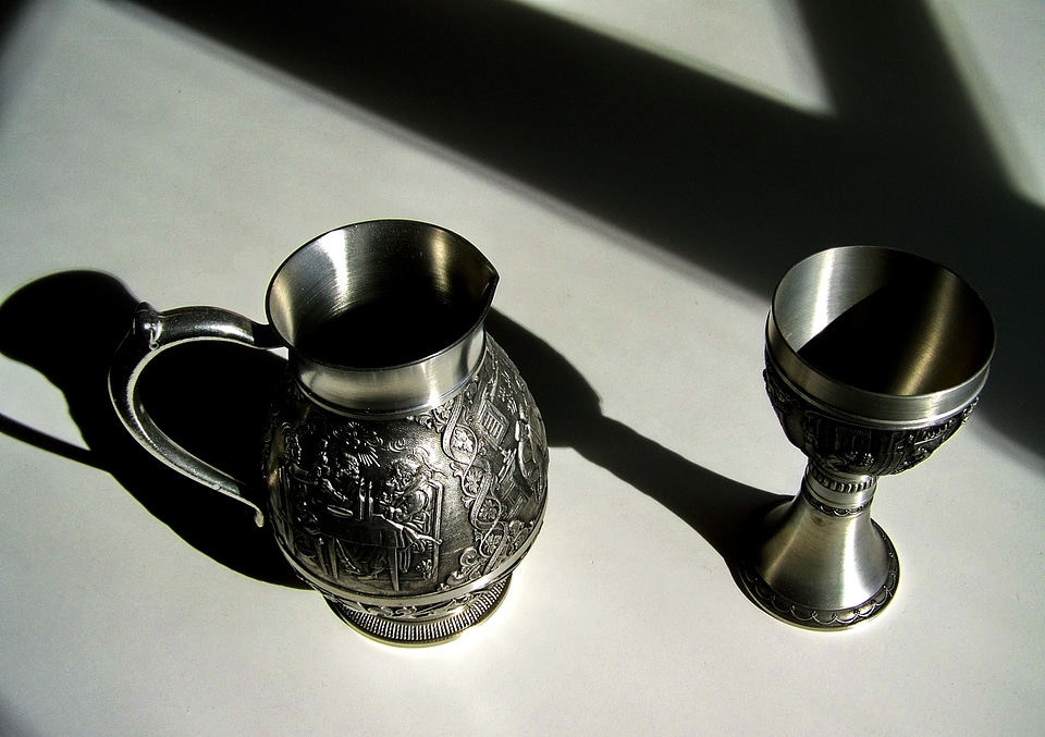 Lead goblet light shadow still life
