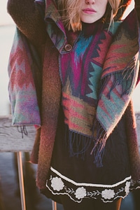 Young fashion scarf photo