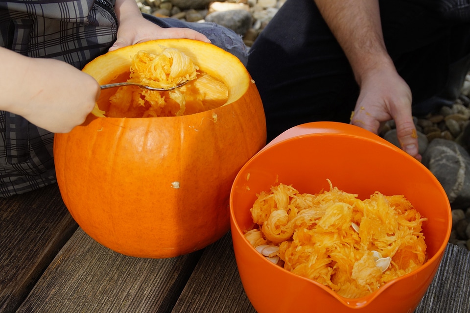 Orange vegetables hollow out