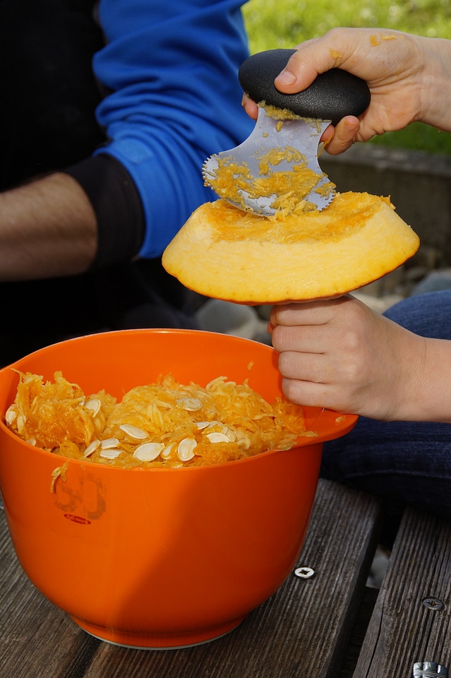 Orange vegetables hollow out