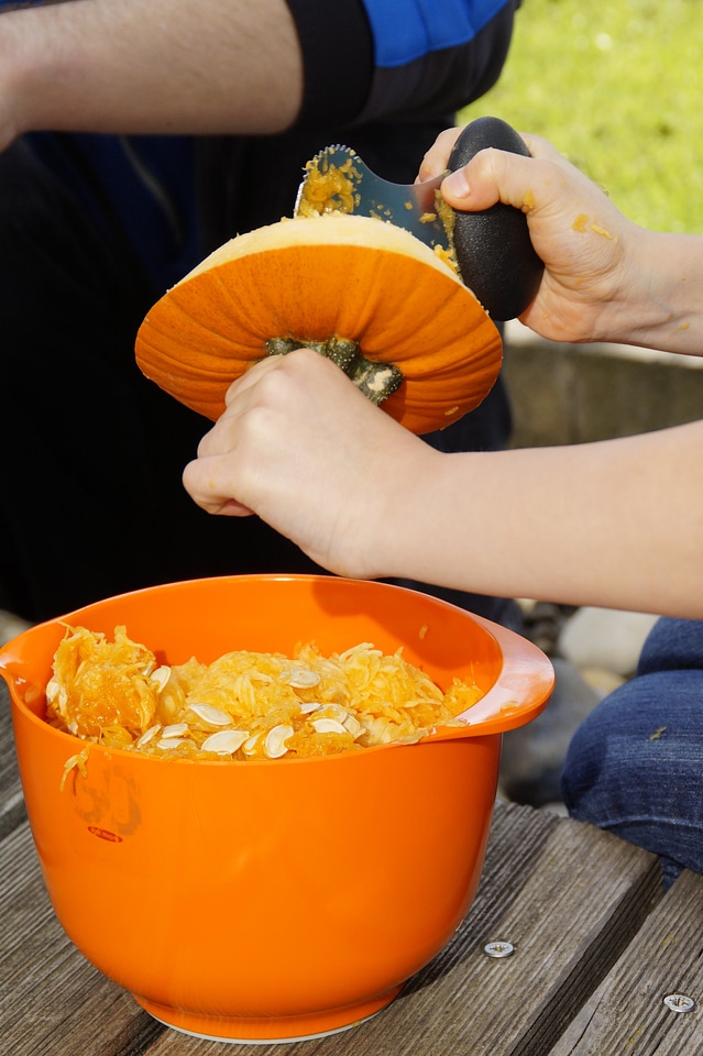 Orange vegetables hollow out