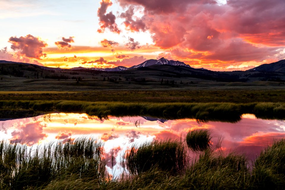 Summer solstice 2017 sunset over Electric Peak