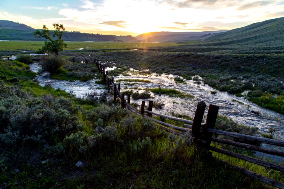 Rose Creek sunset from Lamar Buffalo Ranch