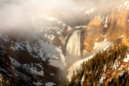 Lower Falls through the clouds photo
