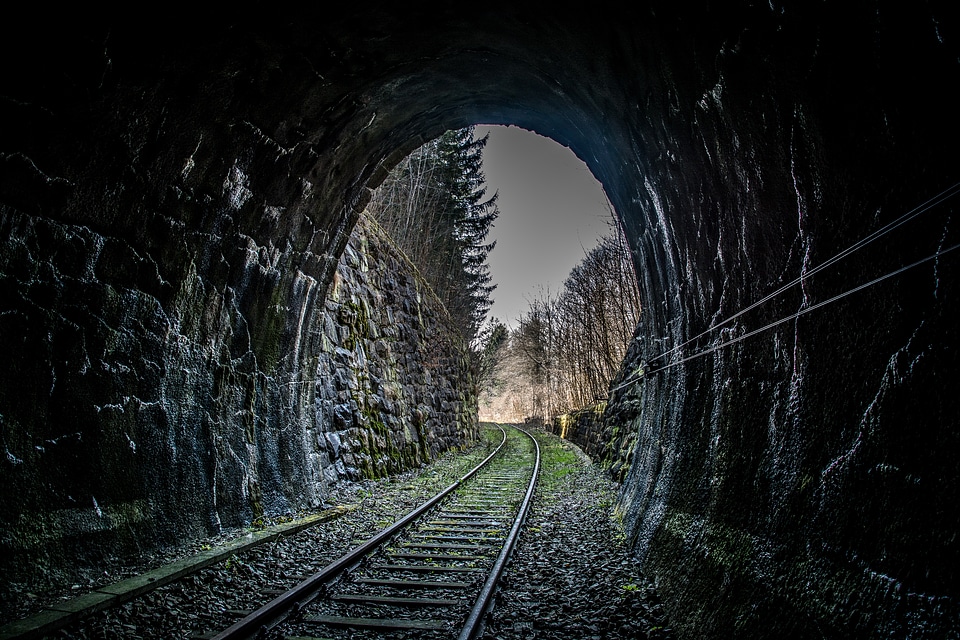 Railroad track rail traffic railway tunnel
