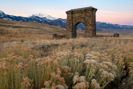 Fall sunrise at Roosevelt Arch