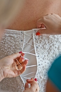 Lace up corset back photo