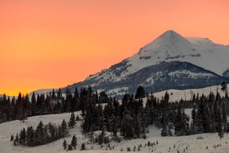 Winter solstice sunset over Antler Peak photo