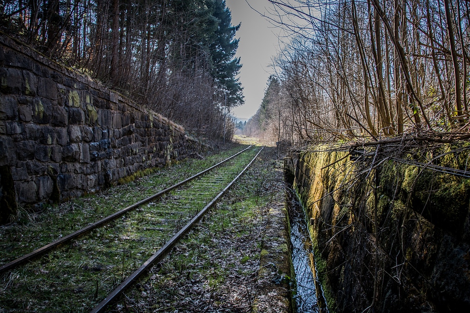 Railroad tracks railway rails rail traffic photo