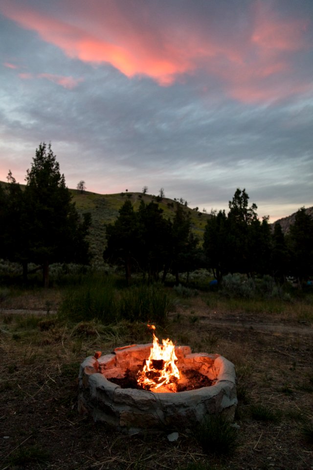 Campfire at the Mammoth Campground evening ranger program