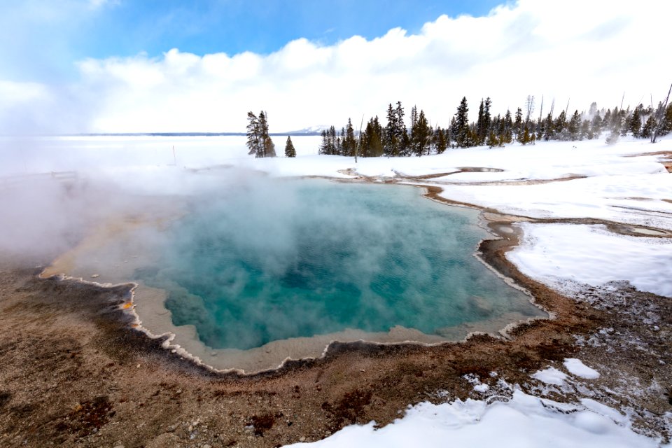 Black Pool steaming in the cold winter air