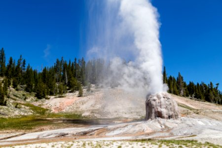 Lone Star Geyser on a sunny afternoon