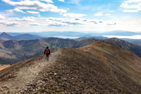 Hiker headed down from the top of the Avalanche Peak Trail (2) photo