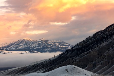 Spring sunrise from Mammoth Hot Springs photo